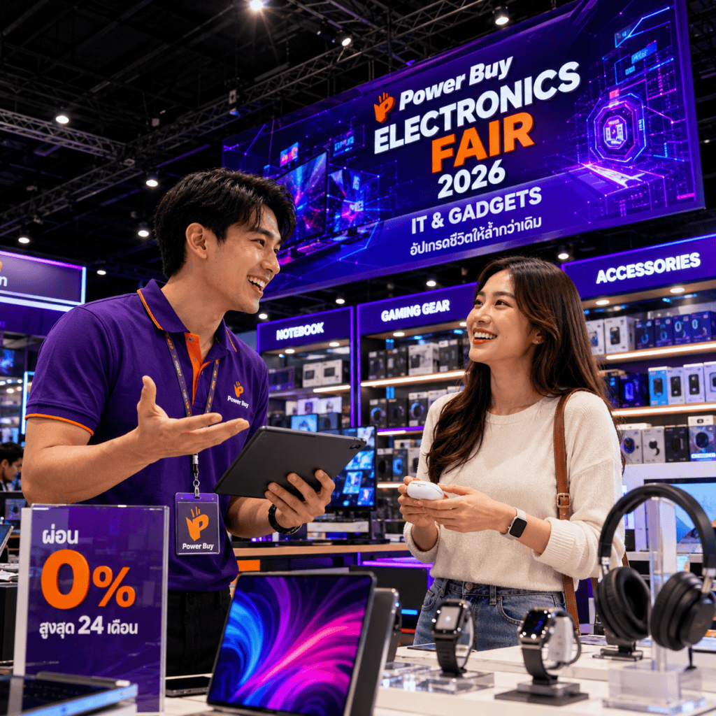 บรรยากาศงานแสดงสินค้าไอทีและแกดเจ็ตพร้อมโปรโมชั่นลดราคา