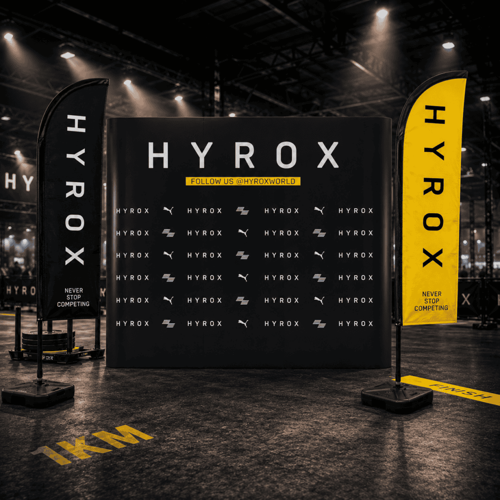 เซ็ทอุปกรณ์ออกบูธ HYROX สร้างบรรยากาศงานฟิตเนสระดับนานาชาติที่ทันสมัยและเป็นมืออาชีพ