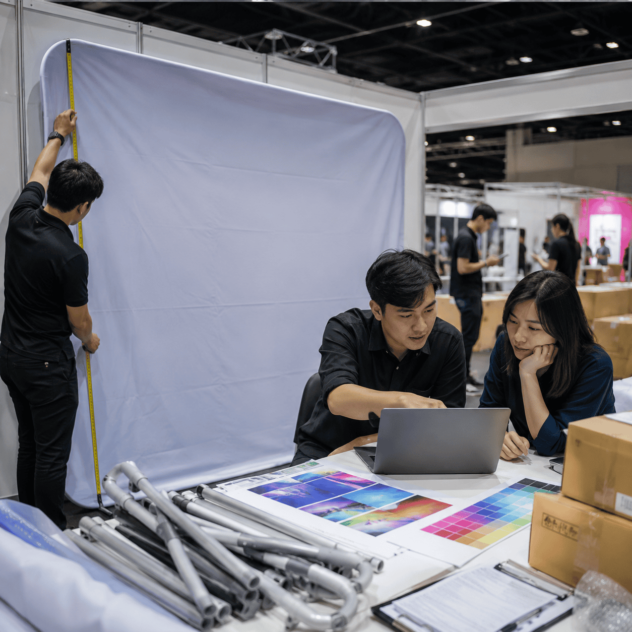 ตรวจสอบไฟล์ Artwork และอุปกรณ์แบคดรอปผ้าก่อนสั่งผลิตสำหรับงานอีเวนต์และออกบูธแสดงสินค้า