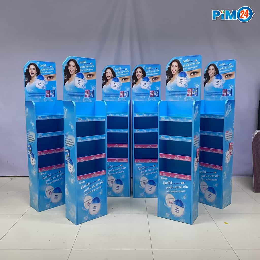 ชั้นวางสินค้าโครงกระดาษ Shelf Display แข็งแรง สกรีนได้ทุกด้าน รับน้ำหนักได้สูงสุด 10 kg ราคาเริ่มต้น 1,500.-
