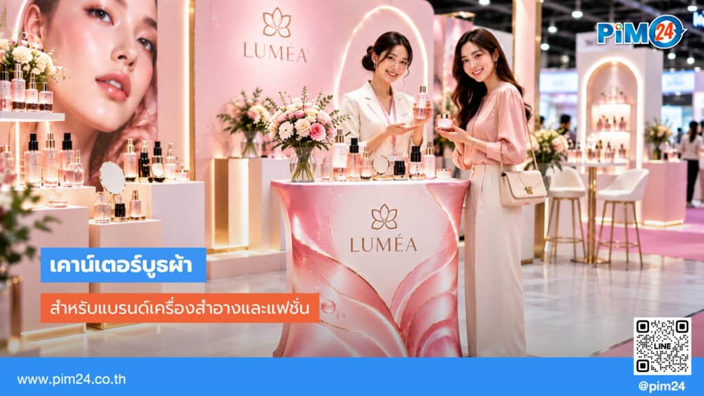 เจ้าของแบรนด์เครื่องสำอาง แฟชั่น ควรเลือก เคาน์เตอร์บูธผ้า แบบไหน | PIM24